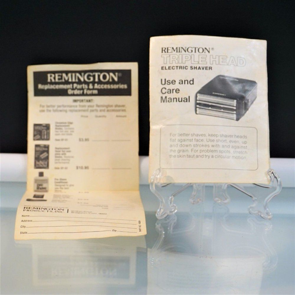 REMINGTON Use and Care Manual Only Triple Head Electric Shaver 1979